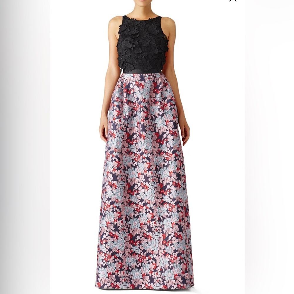 Monique Lhuillier Floral Jacquard Gown